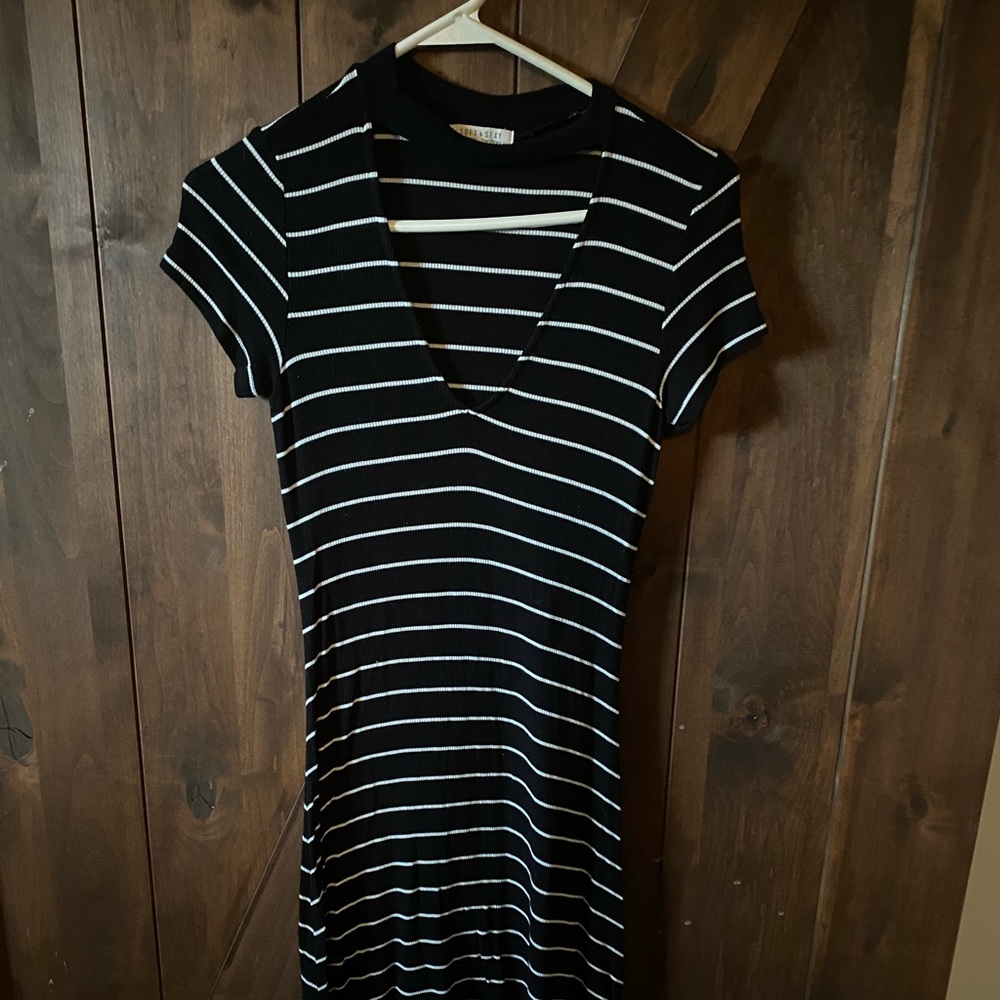 Striped midi dress